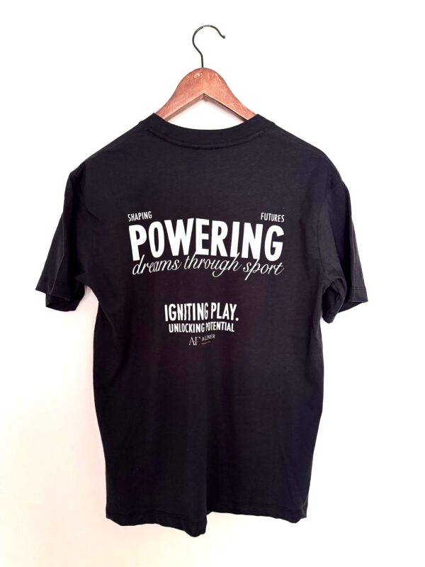 Alzner foundation, mission t-shirt in black, adult