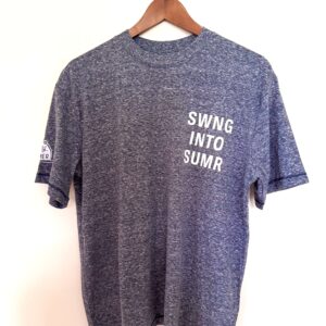 Swing Into Summer, Heathered Navy, Adult T-shirt